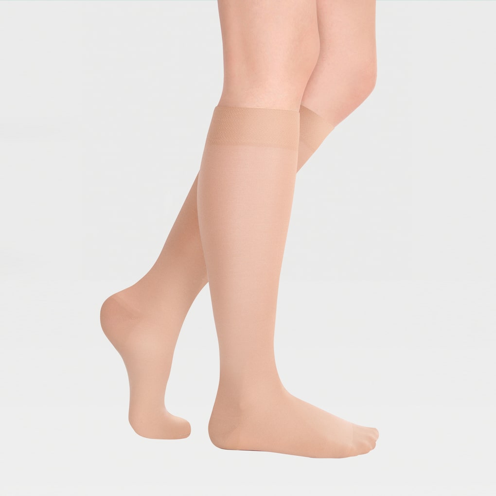 Calcetines hasta la rodilla con punta cerrada transparente translúcido ID-200T