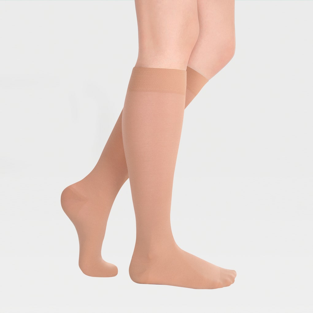 Calcetines hasta la rodilla de punta cerrada con banda elástica simple a base de silicona ID-225